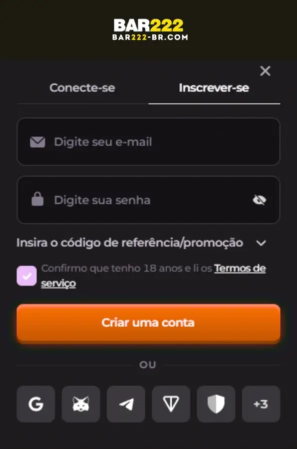 Exemplo de registro BAR222